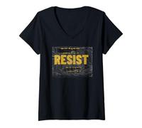 Donna Trump resistere alla protesta di Trump protesta contro il grunge politico Maglietta con Collo a V