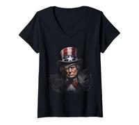 Donna Trump Zio Sam Maglietta con Collo a V