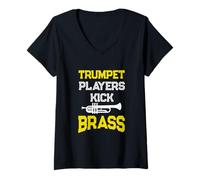 Donna Trumpet Players Kick Brass - per Trombettiere Maglietta con Collo a V