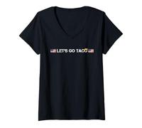 Donna Trumps Always Chicken Out Taco t-shirt divertente let's go taco Maglietta con Collo a V