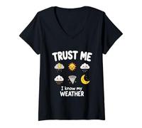 Donna Trust Me I Know My Weather Funny Meteorologist Gift Maglietta con Collo a V