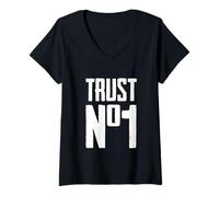 Donna Trust No One Graphic Tees - Cool Motivational Graphic Quotes Maglietta con Collo a V