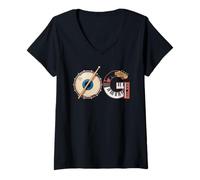 Donna Tshirt Og Old School Hip Hop Vinil retrò Vintage Anni '80 Maglietta con Collo a V