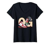 Donna Tshirt Og Old School Hip Hop Vinil retrò Vintage Anni '80 Maglietta con Collo a V