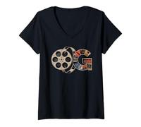 Donna Tshirt Og Old School Hip Hop Vinil retrò Vintage Anni '80 Maglietta con Collo a V