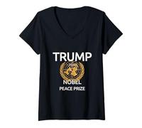 Donna Tshirt Trump for Nobel Premio Pace Tshirt Trump Maglietta con Collo a V