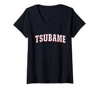 Donna Tsubame Giappone Nihon Giapponese Tsubame Maglietta con Collo a V