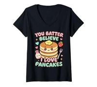 Donna Tu credi Che io ami i Pancake Maglietta con Collo a V