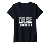 Donna Tu sei l'uscita Liquidità Crypto Humor Trading Maglietta con Collo a V