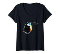 Donna Tucano dalle Orecchie Gialle Maglietta con Collo a V