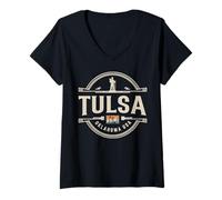 Donna Tulsa, Oklahoma, Stati Uniti, City Travel, Progettazione Urbana Maglietta con Collo a V