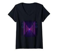 Donna Tunnel, Suono Synthwave Maglietta con Collo a V