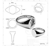 Donna ' Tuo Famiglia Crest Sigillo Anelli 925 Argento UK Marchiato Solid