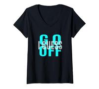 Donna Turchese Don't Let Me Stop You... Grafica Turchese Maglietta con Collo a V