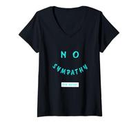 Donna Turchese No Sympathy for Haters Grafica Turchese Maglietta con Collo a V