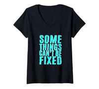 Donna Turchese Some Things Stay Broke Grafica Turchese Maglietta con Collo a V