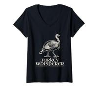 Donna Turkey Whisperer Divertente Regalo di Caccia per Uomini Donne Cacciatori Maglietta con Collo a V