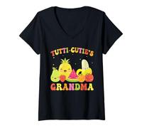 Donna Tutti Frutti - Maglietta per compleanno della nonna, Twotti Maglietta con Collo a V