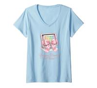 Donna Tutti meritano Una Voce AAC Tablet Pink Bow logopedia Maglietta con Collo a V