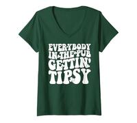 Donna Tutti Nel Pub Ottenere Brillo St Patricks Day Womens Maglietta con Collo a V