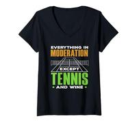 Donna Tutto con moderazione Tranne Il tennista Maglietta con Collo a V