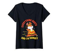 Donna Tutto Fa Male E Ho Fame Correre Corridore Jogger in Corsa Maglietta con Collo a V