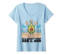 Donna Tutto su quella pallavolo con avocado Ace e Avo Maglietta con Collo a V