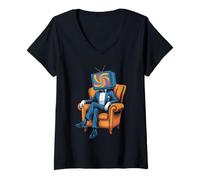 Donna TV Vintage Maglietta con Collo a V