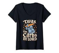 Donna 'TWAS The Carbs M'Lord Bread EnthusiastMedieval Paladin Maglietta con Collo a V