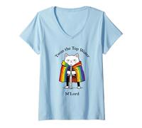 Donna TWAS The Tap Water M'Lord Cat Rainbow Sword Meme Maglietta con Collo a V
