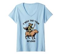 Donna TWAS The Tism M'Lord Funny Wizard Frog Warlock Capybara Maglietta con Collo a V