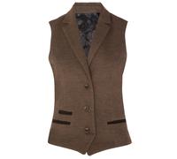 Donna Tweed Herringbone Blazer Giacca Waistcoat Marrone 1920 Vintage su Misura