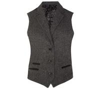 Donna Tweed Herringbone Gilet Grigio Lana 1920s Formale Vintage su Misura Gilet