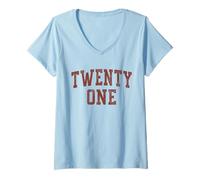 Donna Twenty One Minimalist 21st Birthday Design 21-Year-Old Maglietta con Collo a V