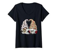 Donna Two Coffee Lover Gnomes for Women And Men Who Loves Coffee Maglietta con Collo a V