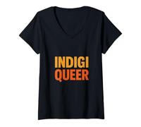 Donna Two-Spirit Pride Indigiqueer - Maglietta vintage indigena Maglietta con Collo a V