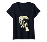 Donna Typography Art Toucan Toco Toucans Maglietta con Collo a V