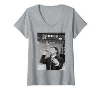 Donna U2 Bono esibirsi per Live Aid Wembley Stadium 1985 Maglietta con Collo a V