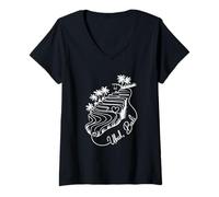 Donna Ubud, Bali, Indonesia Signature Heart Art - Souvenir Maglietta con Collo a V