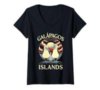Donna Uccelli marini Blue Footed Booby Bird Galapagos Maglietta con Collo a V