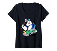 Donna Uccello di indagine sulla Maglietta con Collo a V