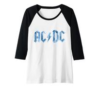 Donna Ufficiale AC DC Band Blue Ice Logo Donna Maglia con Maniche Raglan