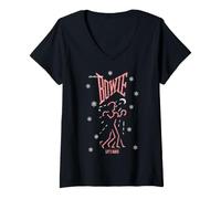 Donna Ufficiale David Bowie Lets Dance Chrismas Maglietta con Collo a V