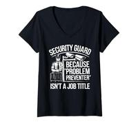 Donna Ufficiale di Sicurezza Job Buttafuori Professione Guardia di Sicurezza Maglietta con Collo a V