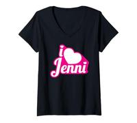 Donna Ufficiale Jenni Rivera I Love Jenni Maglietta con Collo a V