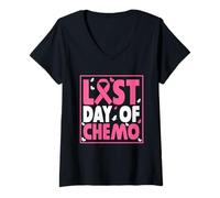 Donna Ultimo Giorno di chemioterapia paziente con Cancro chemioterapia Maglietta con Collo a V