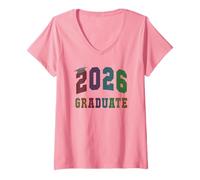 Donna Ultimo Primo Giorno Classe del 2026 GRADUATO Livello Finale Quasi Maglietta con Collo a V