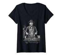 Donna Ulysses S Grant - Barbecue per Barbecue Maglietta con Collo a V