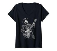 Donna Ulysses S Grant Chitarra Maglietta con Collo a V