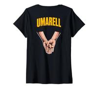 Donna Umarell Icona Italiana Mani Dietro la Schiena Maglietta con Collo a V